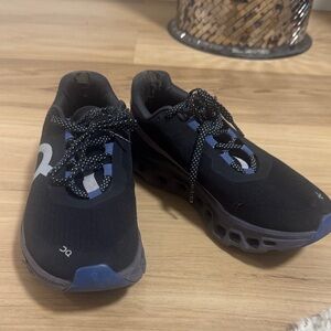On Cloud Black Running Shoes.